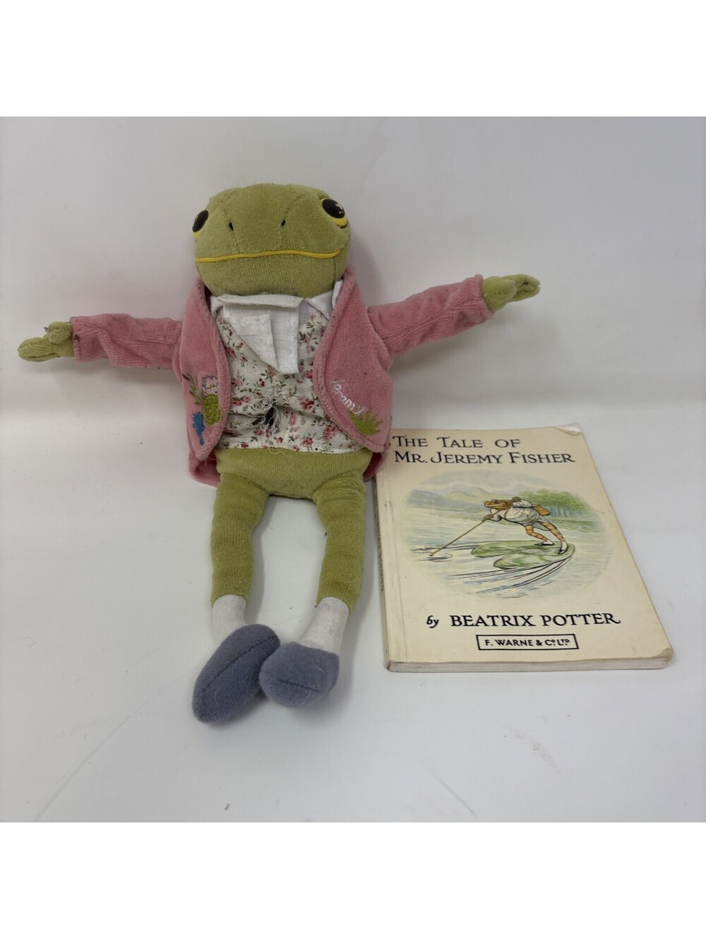 Mr. Jeremy Fisher Frog Plush Peter Rabbit FW Beatrix Potter 2008 10" Torn
